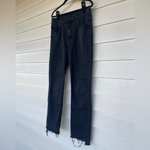 MOTHER Women’s “The Mid Rise Dazzler Ankle Step Fray” Black Jeans, Size 28 - Picture 3 of 9